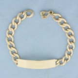 Id Bracelet Curb Link In 14k Yellow Gold