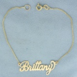 Brittany Name Bracelet In 14k Yellow Gold