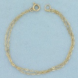 Double Cable Link Bracelet In 14k Yellow Gold