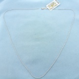 New 20 Inch Box Link Chain Necklace In 14k White Gold
