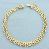 Italian Panther Link Bracelet In 14k Yellow Gold