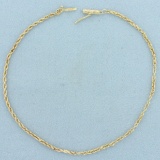 Rope Link Anklet In 14k Yellow Gold