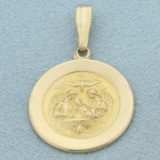 Engravable Baptismal Pendant In 14k Yellow Gold