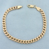 Italian Curb Link Bracelet In 10k Yellow Gold