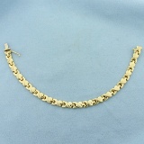 Criss Cross Link Bracelet In 14k Yellow Gold