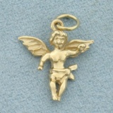 Angel Cherub Charm In 14k Yellow Gold