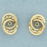 Swirl Design Stud Earring Enhancers In 14k Yellow Gold