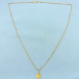 Jesus Pendant On Box Chain Necklace In 18k Yellow Gold
