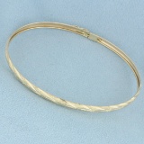 Sandblast Finish Bangle Bracelet In 10k Yellow Gold
