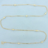 21 Inch Ball Bead Link Bar Necklace In 14k Yellow Gold