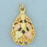 Black Hills Gold Leaf Pendant In 10k Yellow, Rose, And Green Gold