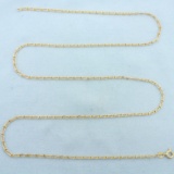 28 Inch Elongated Cable Link Chain Necklace In 14k Yellow Gold