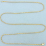 24 Inch Wheat Link Chain Necklace In 14k Yellow Gold