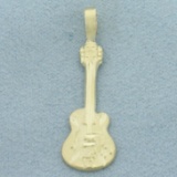 Electric Guitar Pendant In 14k Yellow Gold