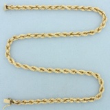 18 Inch Rope Link Chain Necklace In 14k Yellow Gold