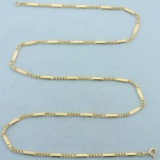 24 Inch Bar Link Chain Necklace In 14k Yellow Gold
