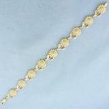 Sunflower Link Bracelet In 14k Yellow Gold