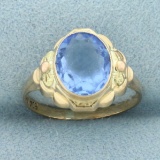 Vintage Quartz Ring In 10k Yellow Gold