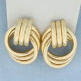 Designer Hoop Earrings In 14k Yellow Gold