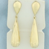 Teardrop Dangle Drop Earrings In 14k Yellow Gold