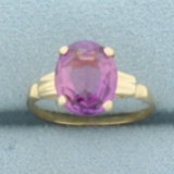 3ct Violet Sapphire Solitaire Ring In 14k Yellow Gold