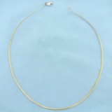 Reversable Flattened Wire Omega Necklace In 10k White And Yellow Gold