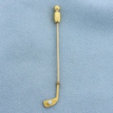 Golf Club Pin In 14k Yellow Gold