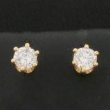 1/2ct Tw Diamond Stud Earrings In 14k Yellow Gold Settings