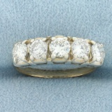 5-stone Diamond Wedding Or Anniversary Band Ring In 14k Yellow Gold