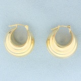 Wide Hoop Earrings In 14k Yellow Gold