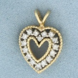 Diamond Heart Pendant In 14k Yellow Gold