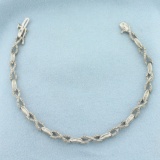 Diamond Infinity Link Bracelet In 10k White Gold