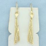 Cut Out Filigree Dangle Earrings In 14k Yellow Gold