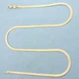 20 Inch Italian Silk Flex Herringbone Link Necklace In 14k Yellow Gold