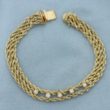Diamond Triple Rope Bracelet In 14k Yellow Gold