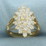 2ct Diamond Cocktail Ring In 14k Yellow Gold