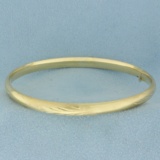 Leaf Nature Design Hinged Bangle Bracelet In 14k Yellow Gold