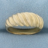 Scalloped Dome Ring In 14k Yellow Gold