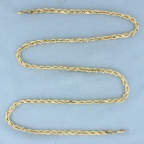 25 Inch Heavy Solid Rope Link Chain Necklace In 14k Yellow Gold