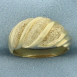 Sandblast Finish Dome Ring In 14k Yellow Gold