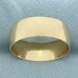 Mens Wide Wedding Band Ring In 14k Yellow Gold