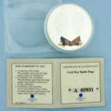 American Mint Civil War Battle Flags Oure Hero And Our Flags Proof Coin With Coa