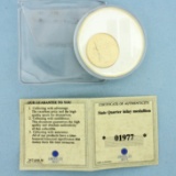 American Mint State Quarter Inlay Minting New York Proof Coin With Coa