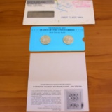 Franklin Min States Of The Union Sterling Silver Coins Massachusetts And Michigan Original Packaging