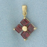 Garnet Pendant In 14k Yellow Gold