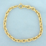 Italian Unoaerre Designer Cable Link Bracelet In 18k Yellow Gold