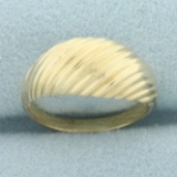 Scalloped Dome Shrimp Ring In _k Yellow Gold