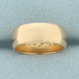 Antique 1889 High Polish Half Dome Wedding Band In 14k Yellow Gold