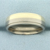 Comfort Fit Titanium And 14k Gold Mens Wedding Band Ring
