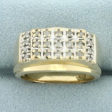 Mens Diamond Ring In 10k Yellow Gold